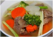 Soup gân bò hầm rau củ thanh ngọt