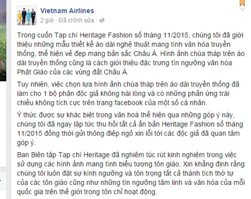 Vietnam Airlines thu hồi tạp chí vì in hình chùa thiêng Myanmar lên áo dài - 1
