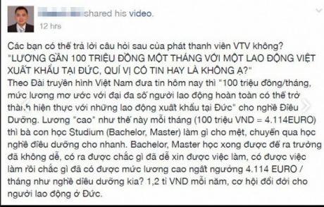 Cộng đồng người Việt tại Đức: Phản đối phóng sự của VTV về nghề điều dưỡng viên 100 triệu/ tháng - 1