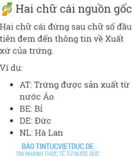 ma so tren qua trung o duc