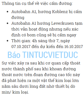 cam duong tai autobahn a1