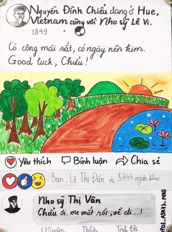 42 4 Hoc Sinh Lop 11 Lap Facebook Cho Cu Nguyen Dinh Chieu