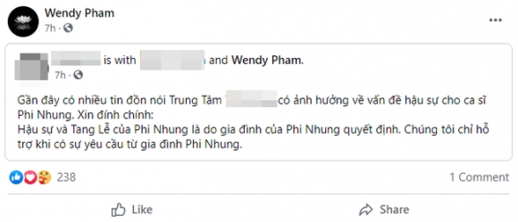 1 Con Gai Ruot Phi Nhung Co Chia Se Lien Quan Toi Tin Don Xung Quanh Viec To Chuc Tang Le Cho Me