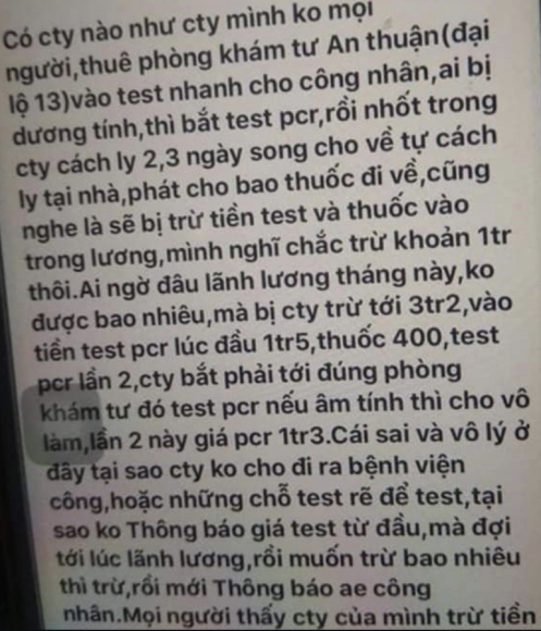2 Cong Nhan Bi Tru Luong 45 Trieu Tien Xet Nghiem Cong An Vao Cuoc