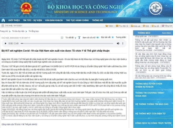 2 Bo Khoa Hoc   Cong Nghe Go Tin Bo Kit Test Covid 19 Cua Viet Nam Duoc Who Chap Thuan
