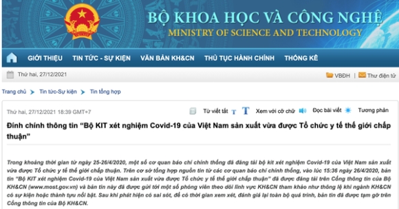 1 Nong Bo Kh Cn Noi Thong Tin Who Chap Thuan Kit Test Viet A Sai Do Tong Hop Tu Bao Chi