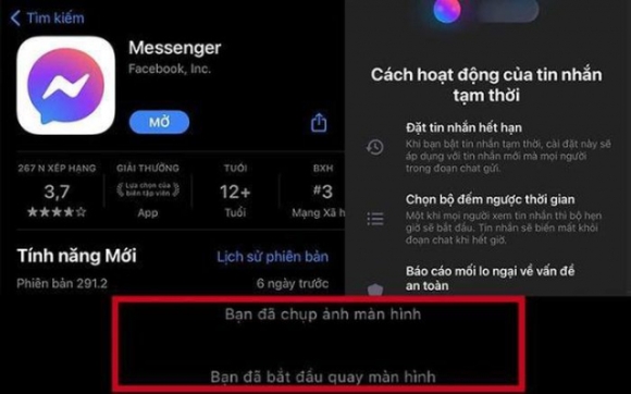 4 Giai Ma Tinh Nang Thong Bao Khi Chup Man Hinh Tren Messenger