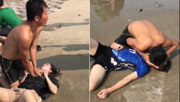 1 Trung Uy Canh Sat Cuu Nhom Thanh Nien Duoi Nuoc Tai Ba Ria   Vung Tau