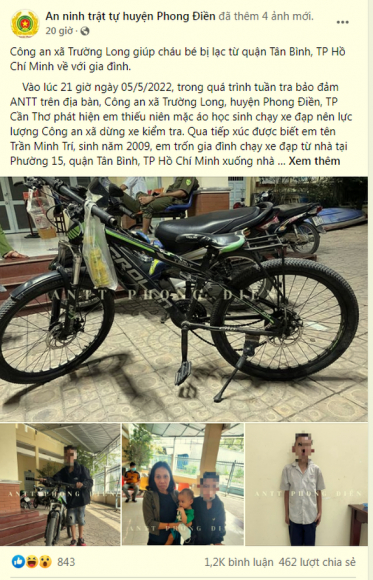 1 Be Trai 13 Tuoi Dap Xe Gan 200km Tham Ban Gai Quen Qua Mang Da Duoc Gia Dinh Don Ve Nha