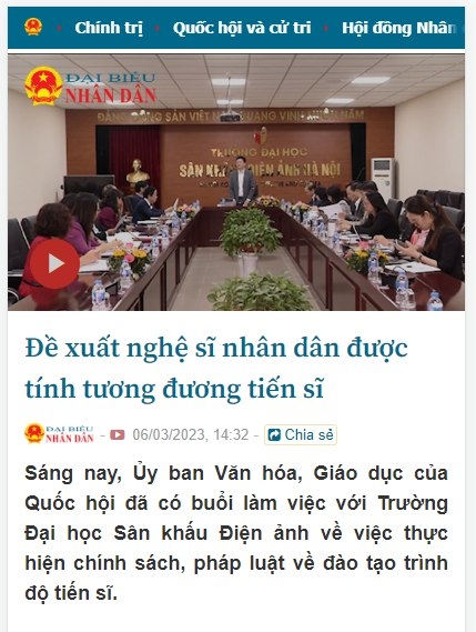 2 De Xuat Nghe Si Nhan Dan Duoc Tinh Tuong Duong Tien Si Qua La Ngay Ngo Hai Huoc