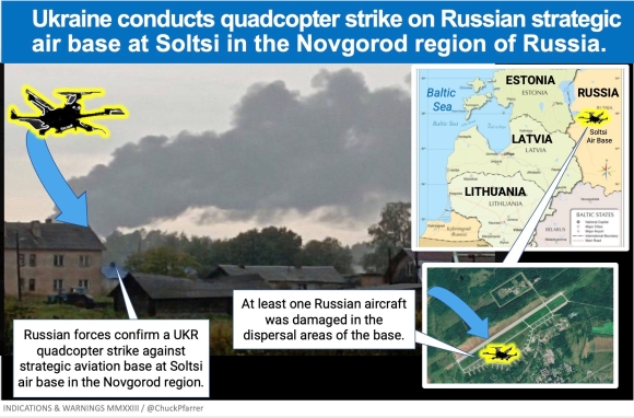 2 Uav Tap Kich Can Cu Khong Quan Nga O Novgorod Mot May Baynem Bom Chien Luoc Tu 22 Cua Nga O Can Cu Bi Hu Hai