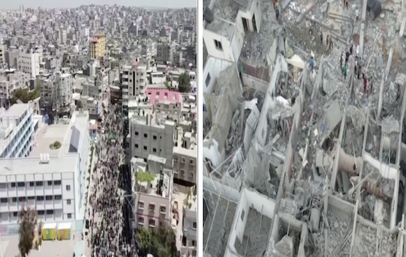 1 Hinh Anh Tuong Phan Dau Long Cua Gaza Truoc Va Sau Ngay No Ra Xung Dot