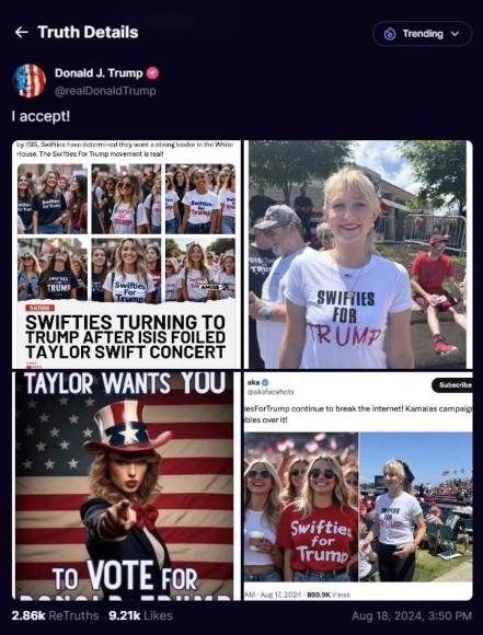 2 Ong Trump Dang Anh Gia Ve Taylor Swift Rang Co Ay Ung Ho Minh