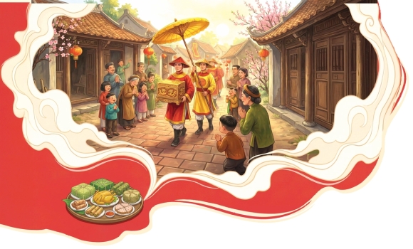 Thú vị Tết Việt ngày xưa, dịp hiếm người dân có thể gặp Vua