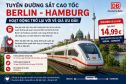 Deutsche Bahn tung vé 15 euro cho tuyến Berlin-Hamburg sau sửa chữa