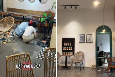 Con đập vỡ bể cá quán cafe nhưng bố mẹ thản nhiên "trẻ con biết gì đâu mà la nó", rồi bỏ về không nói được 1 lời xin lỗi