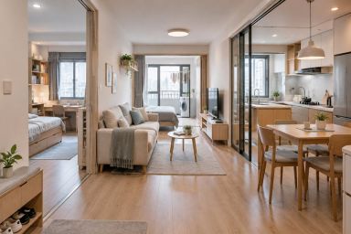 Căn hộ cũ 37m² ở trung tâm thành phố: Chia đôi phòng khách làm thêm phòng ngủ, gia đình 3 người vẫn sống thoải mái