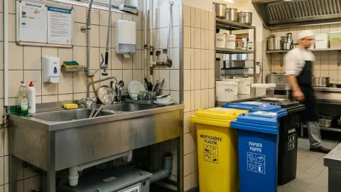 Quy định về xử lý rác thải và lắp đặt bẫy mỡ (Fettabscheider) cho quán ăn tại Đức