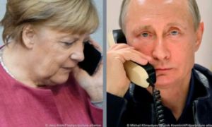 Bà Merkel đề nghị ông Putin giúp giải quyết khủng hoảng di cư ở biên giới Ba...