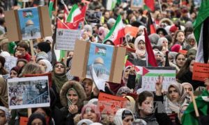 Frankfurt: Biểu tình phản đối Mỹ công nhận Jerusalem là thủ đô của Israel