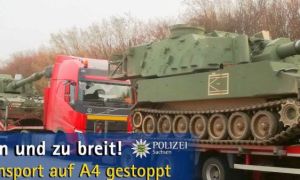 Cảnh sát Đức chặn đứng việc di chuyển xe tăng Mỹ trên đường cao tốc A4