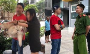 Việt kiều dắt chó nằm máy lạnh thách thức công an