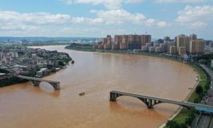 Khoảnh khắc cầu Trung Quốc đổ sập, xe lao xuống sông