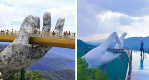 Xôn xao cây cầu Trung Quốc nhái cầu Vàng của Việt Nam