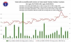Ngày 24/8, Việt Nam thêm 10.811 ca COVID-19, TP.HCM nhiều nhất