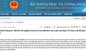 NÓNG: Bộ KH-CN nói thông tin WHO chấp thuận kit test Việt Á sai do 'tổng hợp...