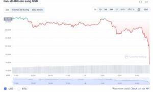 Giá Bitcoin lao dốc thẳng đứng