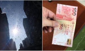 Mưa tiền như phim ở Hong Kong khiến đám đông phát cuồng