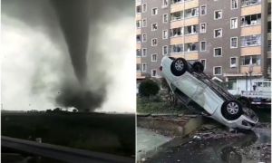Thành phố Trung Quốc đổ nát như “ngày tận thế” sau khi vòi rồng càn quét