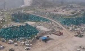 Công ty Trung Quốc sơn xanh đá 'ngụy trang' thành cây lừa thanh tra môi trường