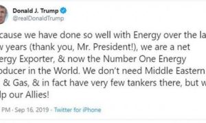Ông Trump tự khen vì đưa Mỹ thành nước xuất khẩu dầu lớn nhất
