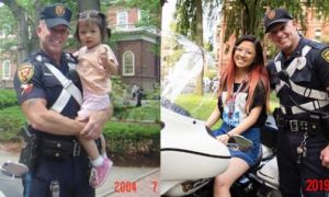 Nữ sinh Đại học Harvard bất ngờ gặp lại chú cảnh sát bế chụp ảnh 15 năm trước...