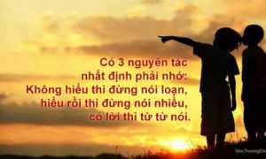 Ở đời có 3 điều cần làm: Không hiểu thì không nói vội – Hiểu rồi cũng đừng nói...