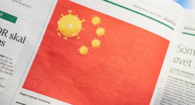 Trung Quốc nổi giận với tranh biếm họa virus corona trên báo Đan Mạch