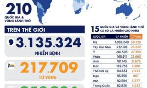 Dịch COVID-19 sáng 29-4: Mỹ vượt mốc 1 triệu ca nhiễm, Việt Nam 0 ca mới