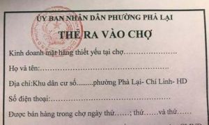 Hải Dương: Phát thẻ đi chợ cho người dân Chí Linh trong thời gian giãn cách