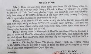 Đình chỉ phòng khám đa khoa Thu Cúc do từ chối bệnh nhân Covid-19