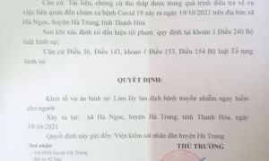 Khởi tố vụ án liên quan người từ vùng dịch về không khai báo, làm lây lan dịch