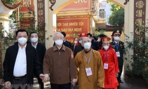 Tổng Bí thư dự Ngày hội Đại đoàn kết toàn dân tộc tại Hà Nội