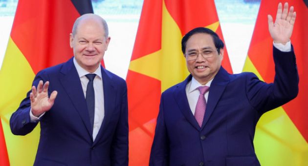 Thủ tướng Phạm Minh Chính đón và hội đàm với Thủ tướng Đức Olaf Scholz