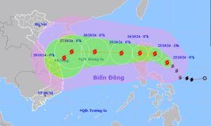 Bão Trami sẽ đạt cường độ cực đại khi tiến đến vùng biển quần đảo Hoàng Sa
