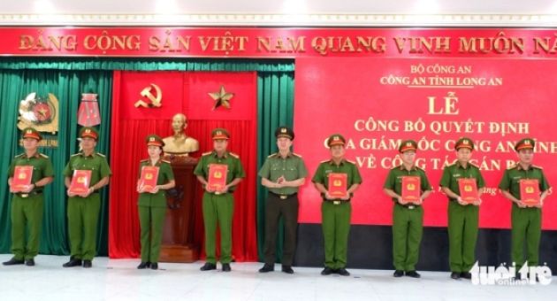 Công an Long An có 28 lãnh đạo phòng, huyện nghỉ hưu, bổ nhiệm 104 lãnh đạo...