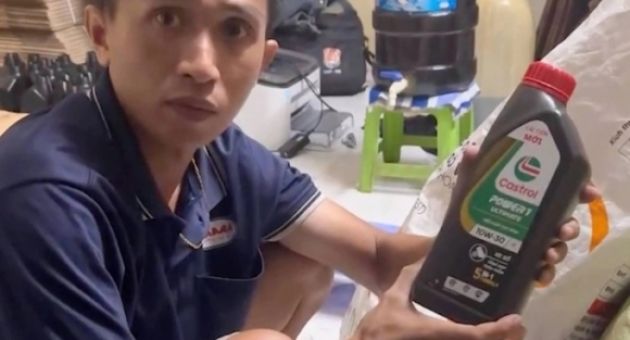 Đường dây làm giả nhớt Castrol, Motul, Honda, Yamaha bị triệt phá
