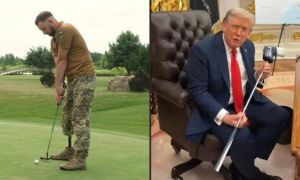 Tổng thống Mỹ tỏ rõ vui mừng: Zelensky tặng Trump gậy đánh golf của cựu chiến...
