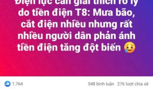 Tiền điện tháng 8 tăng vọt, dân hỏi 'mưa nhiều, mất điện sao hoá đơn vẫn cao'