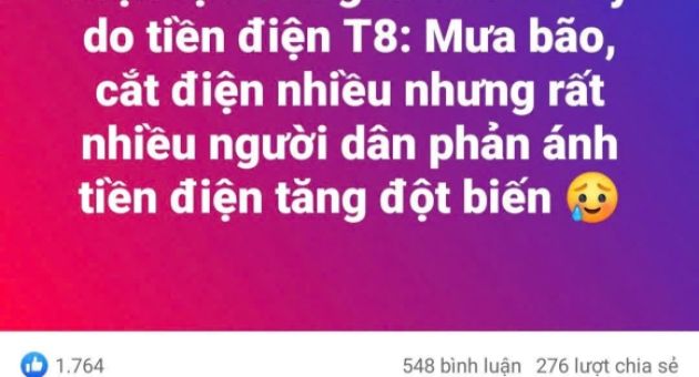Tiền điện tháng 8 tăng vọt, dân hỏi 'mưa nhiều, mất điện sao hoá đơn vẫn cao'